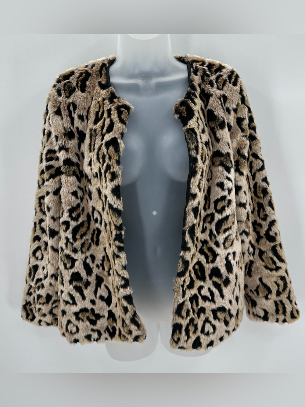 Love Token Faux Fur Jacket Women’s S Cheetah Leopard Short Coat Mob Wife Party
